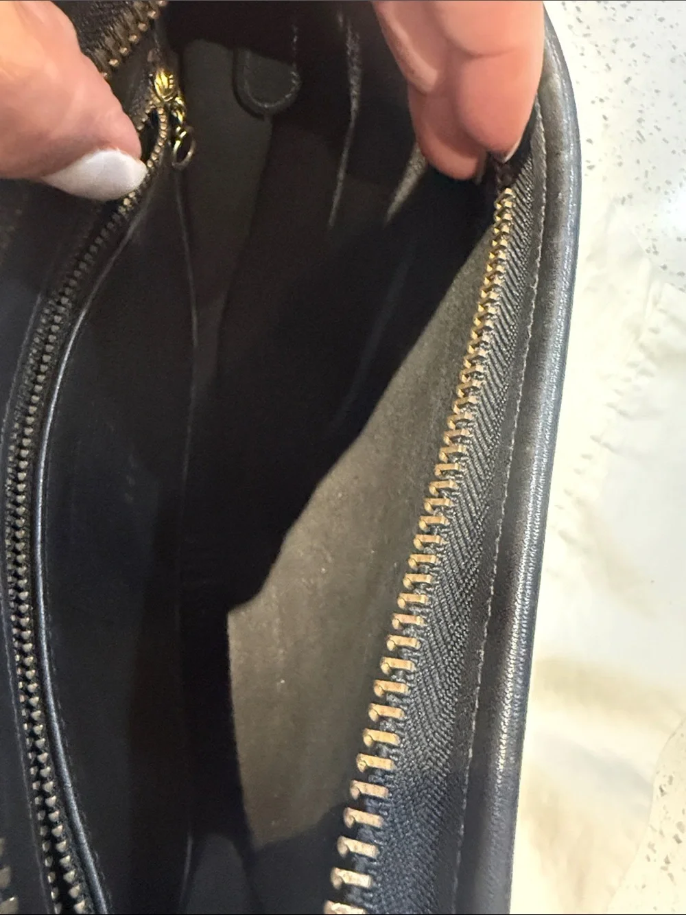 Coach Black Leather Shoulder Bag with Gold Hardware